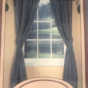 Window Curtains Velvet Accent - Pair of Panels - Bella - Dusty Blue 80” x 84”